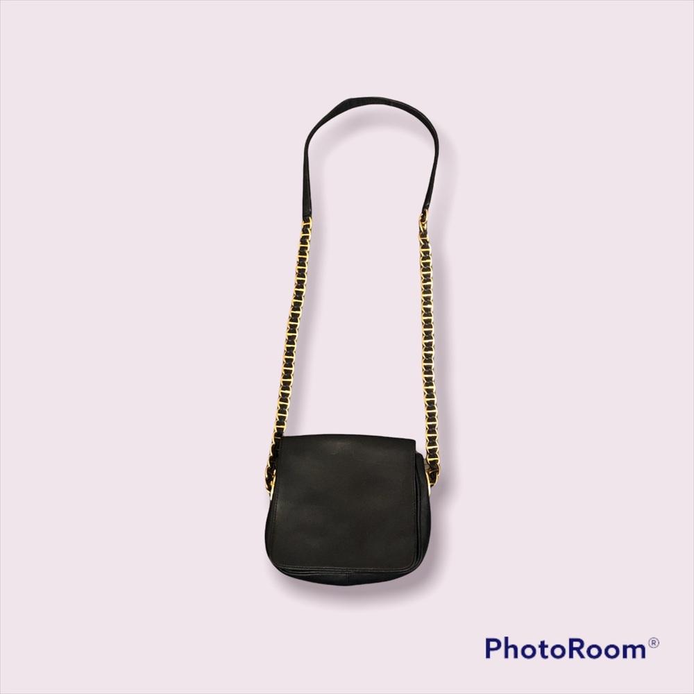 L.J.S. COLLECTION Cross Body Black Leather Purse
